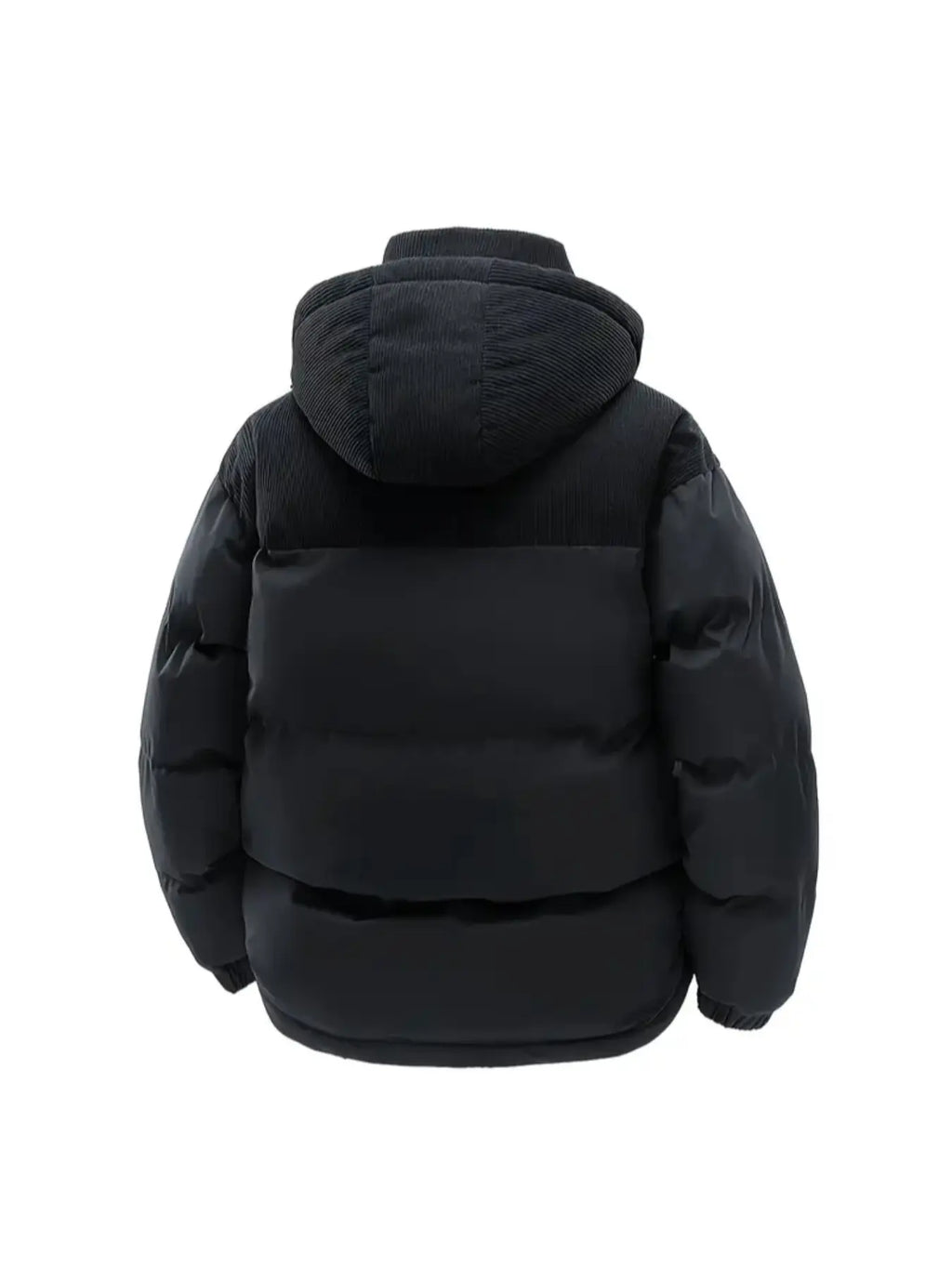 Men'S Winter Thickened Cotton Jacket, Hooded Patchwork Coat, Warm Casual Simple Style Outerwear, Men'S Winter Clothing, Winter Fashion Clothing