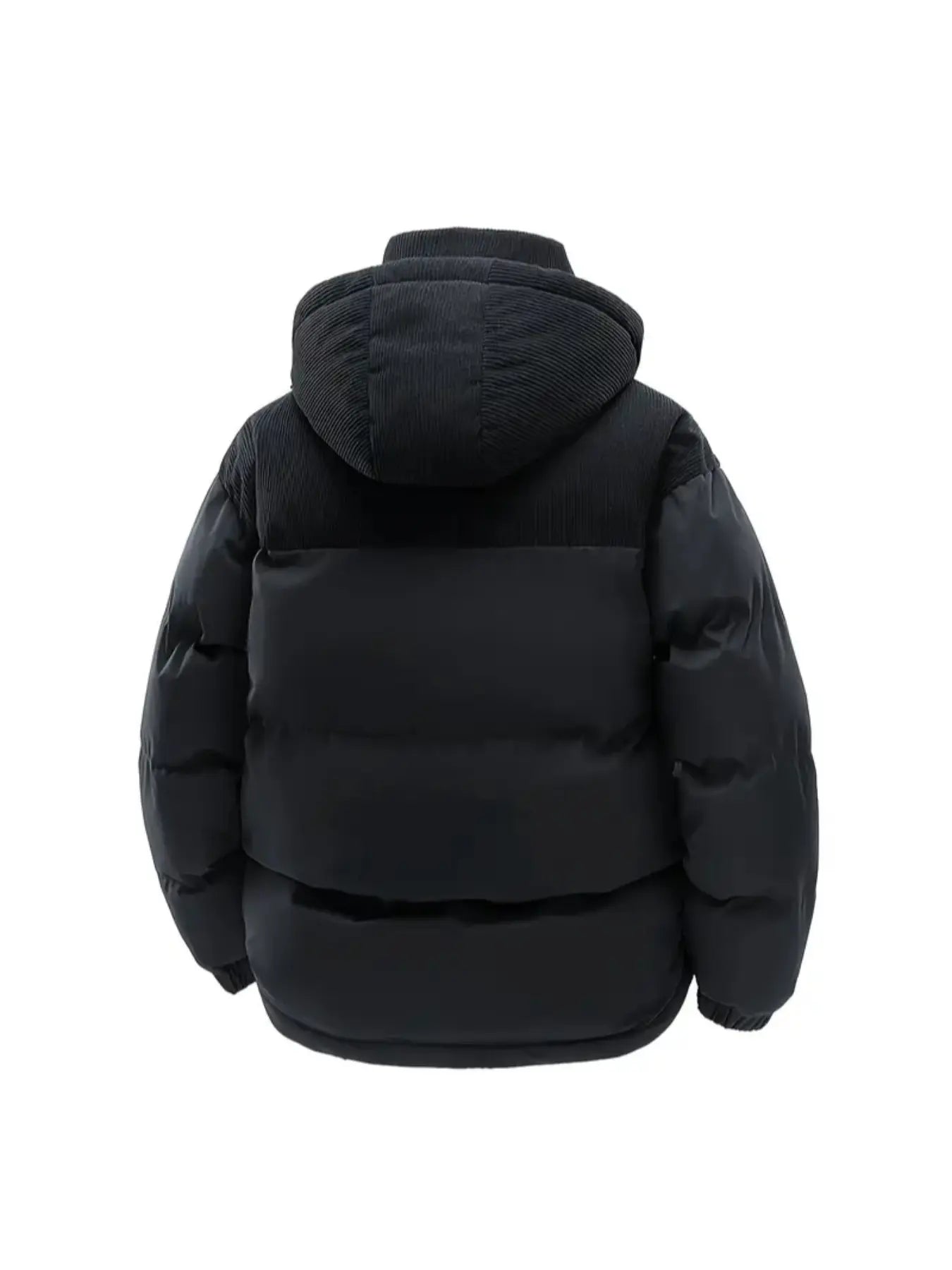 Men'S Winter Thickened Cotton Jacket, Hooded Patchwork Coat, Warm Casual Simple Style Outerwear, Men'S Winter Clothing, Winter Fashion Clothing